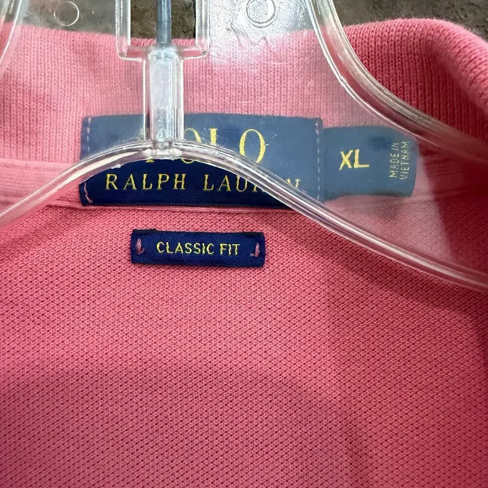 Polo Ralph Lauren Mens Pink Short Sleeve Size XL Classic Fit Cotton Preppy